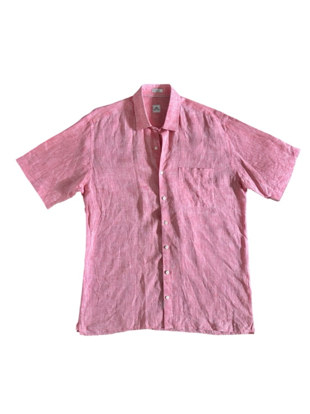 Peter Millar Linen Button-Down Shirt Men’s Large Coral Pink